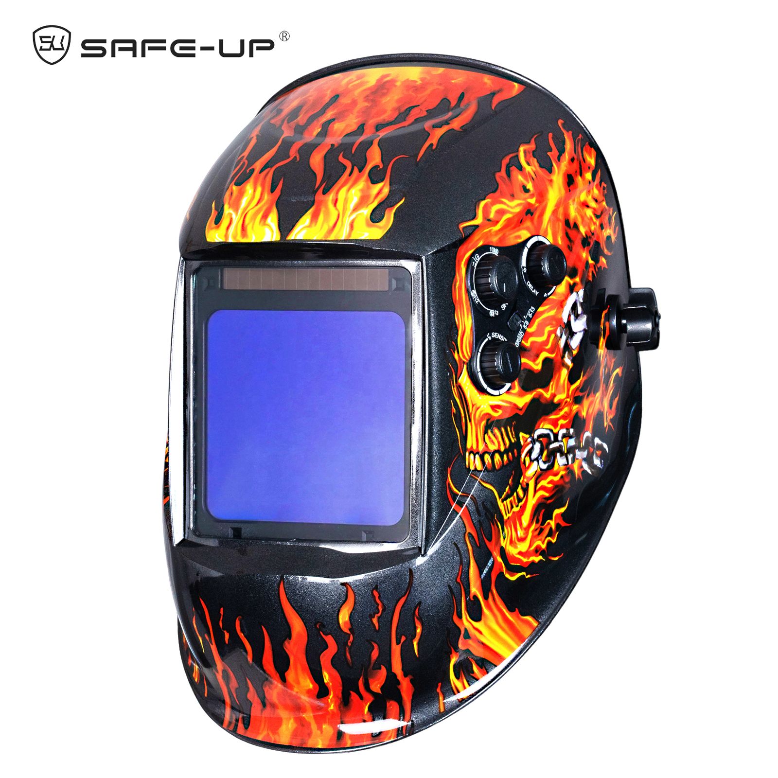 МаскасварочнаяSUSAFEUP,100*97мм,большоеокно,настоящеецветноестекло,зеркальноесопротивление,автоматическоепреобразованиесветаDIN5-9/9-13(регулируется)