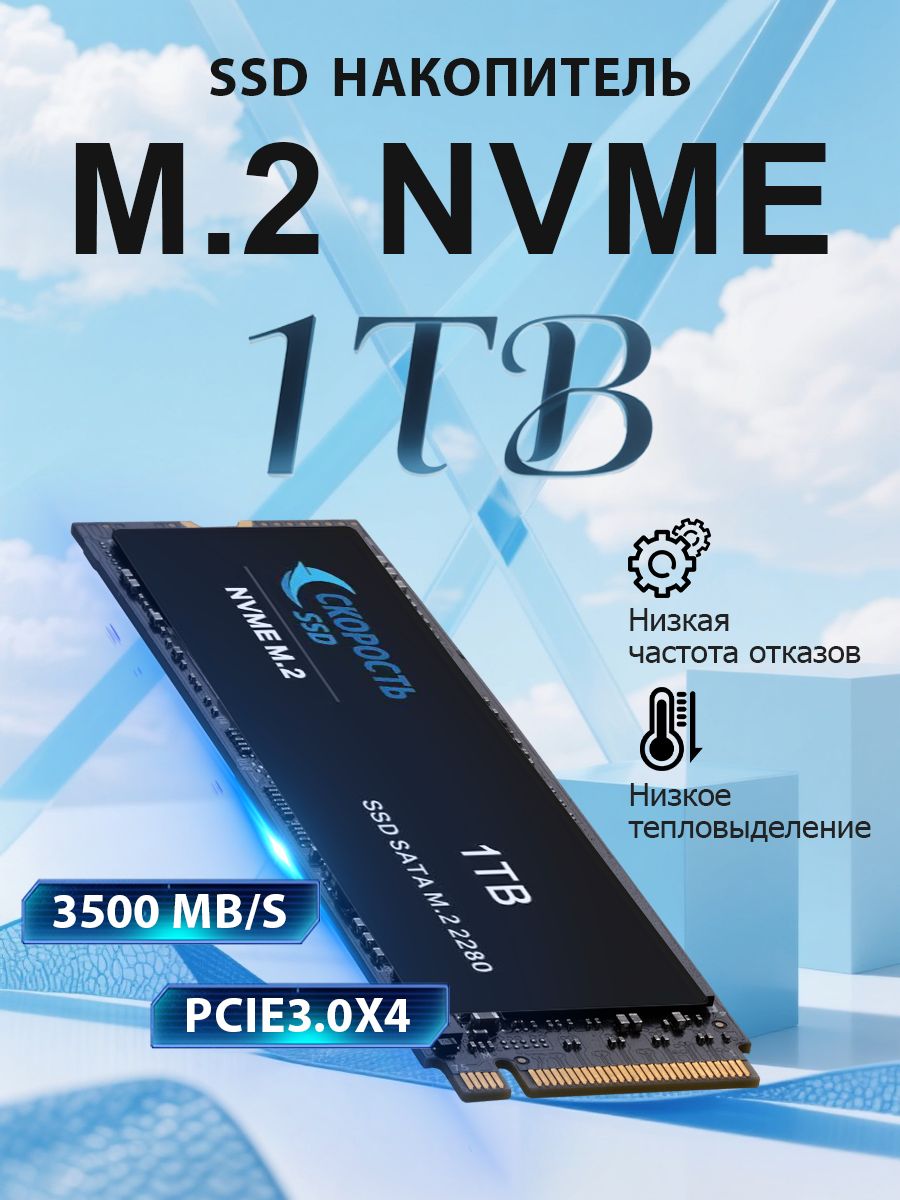 1ТБВнутреннийSSD-дискM.2PCI-E4.0(M.2PCI-E4.0NVNE-2280)
