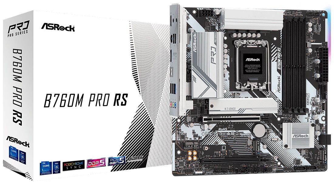 МатеринскаяплатаAsrockB760MPRORS(LGA1700,mATX)