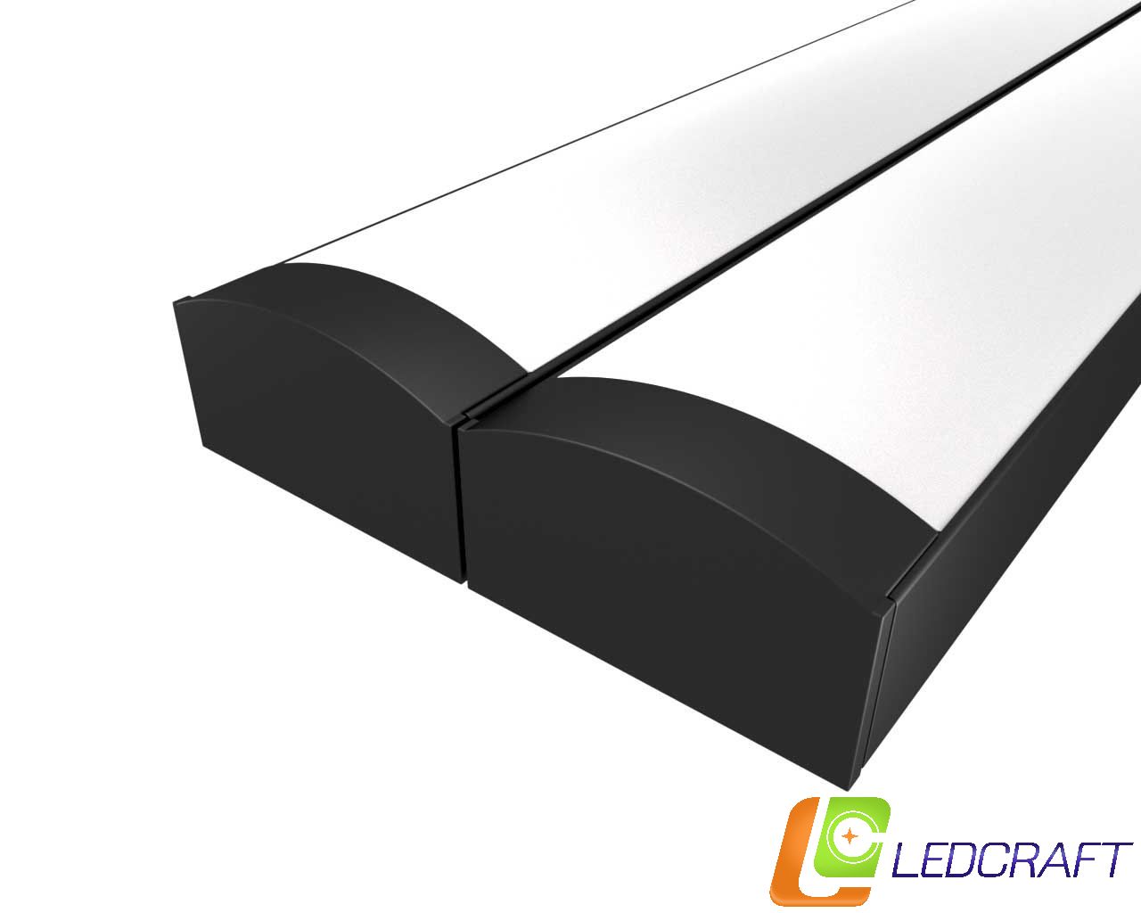 LedcraftLC-LP0716M16-1x2Blackкомплектиз2штчёрный(1мпрофиль1мрассеиватель2заглушки)