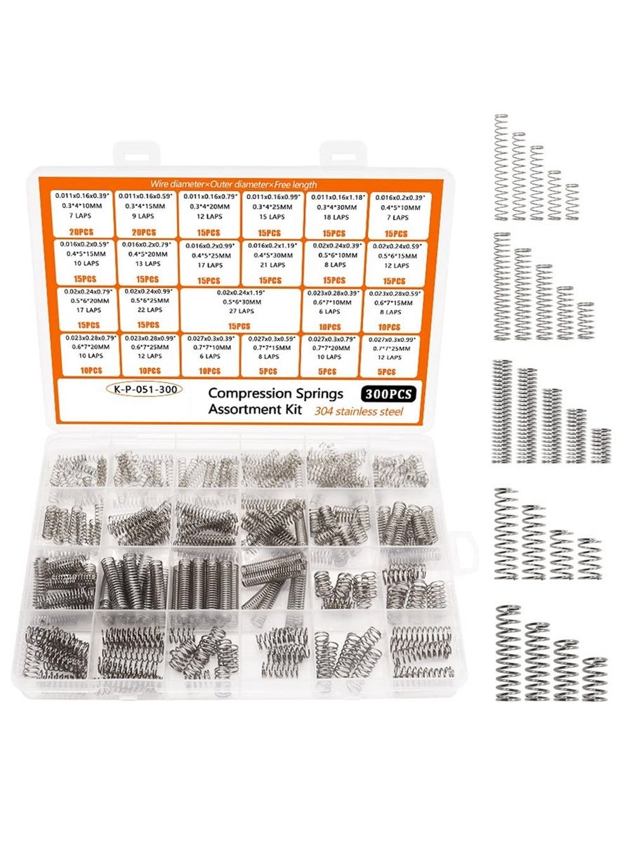 300шт.наборпружинсжатия,набориз23маленькихпружинразныхразмеров