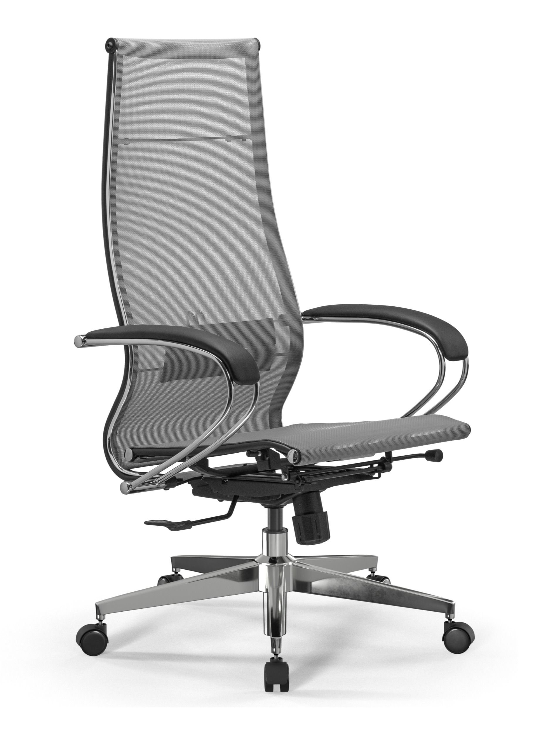 Ergolife.КреслокомпьютерноеМЕТТА-7/подл.131/осн.Synchro004,Сетка,Серый