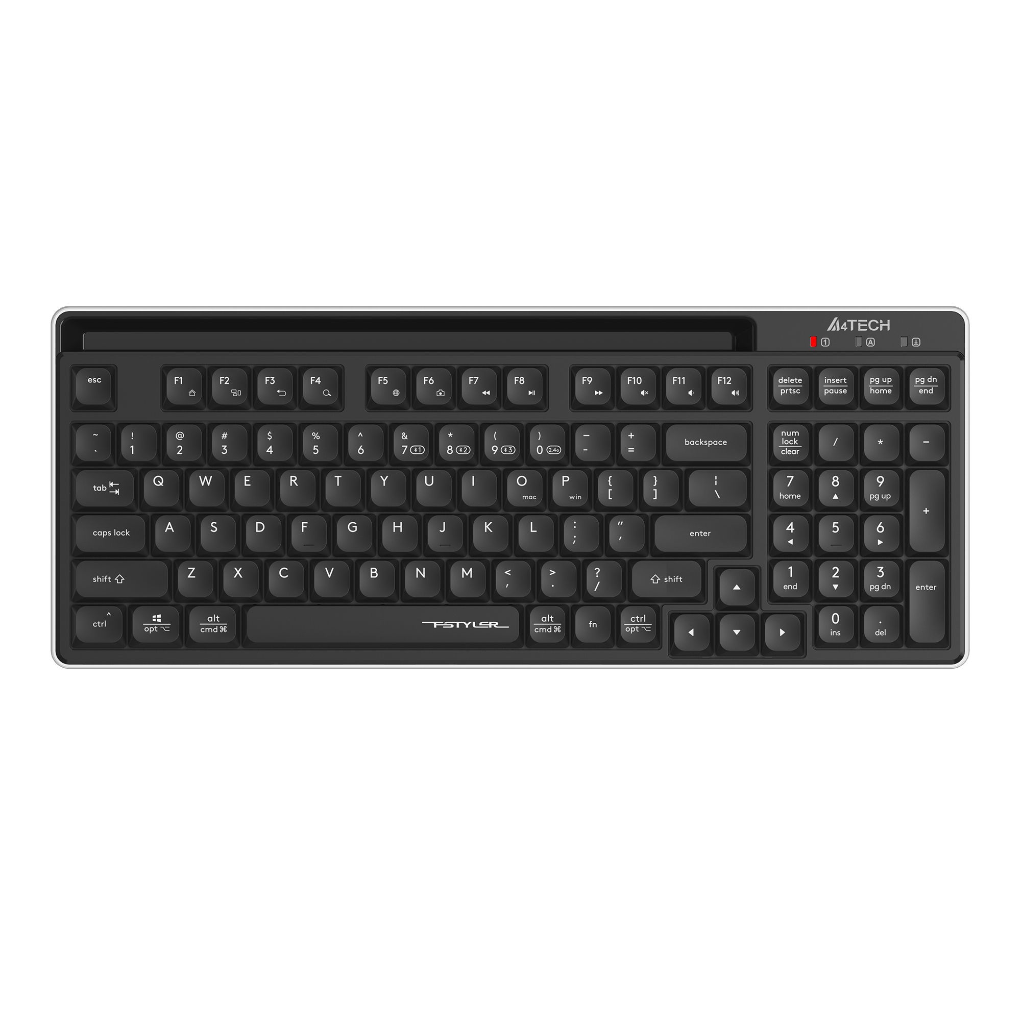 КлавиатураA4TechFstylerFBX70C,беспроводная,черный,USB,Bluetooth/радио