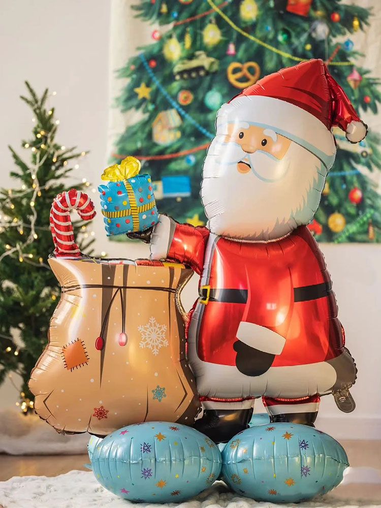 БольшойвоздушныйшарДедМороз,стоячий,длярождественскогоукрашения,1шт