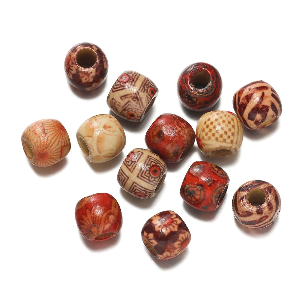 Бусиныдеревянныемиксдлясозданияукрашений,плетениябраслетов,бус,чокеров,аксессуардлямакраме-100штук,11*12.5мм,стиль01