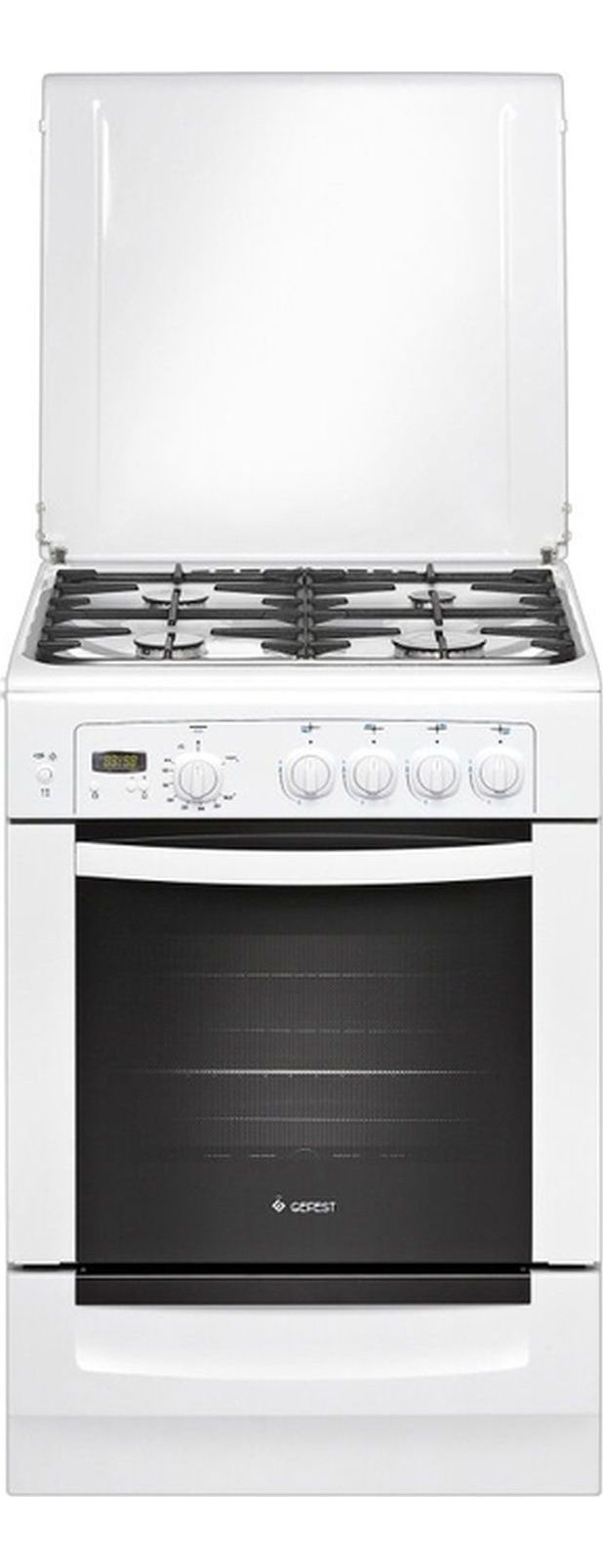 Gefest6100-0360смГазоваяплита,4конфорки,белая