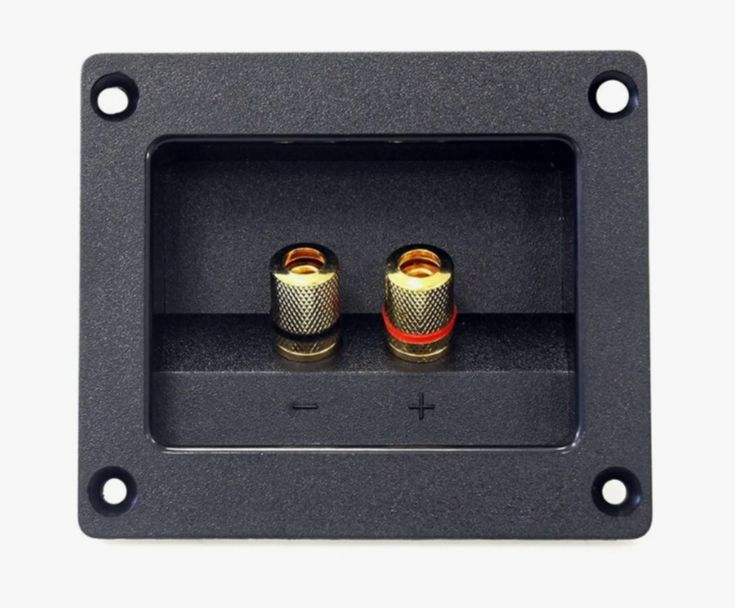 ТерминалакустическийдляСабвуферанакорпус,аудиоквадратныйметалл"позолоченный"75*90мм